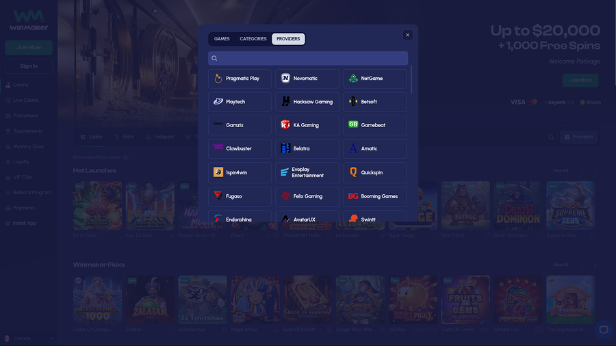 Desarrolladores de juegos de escritorio para casino Winmaker