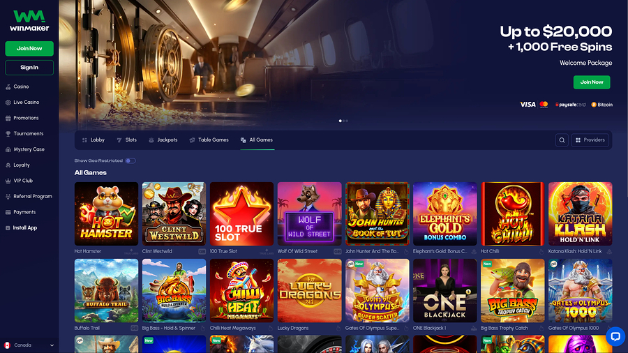 Juegos de escritorio de Winmaker Casino