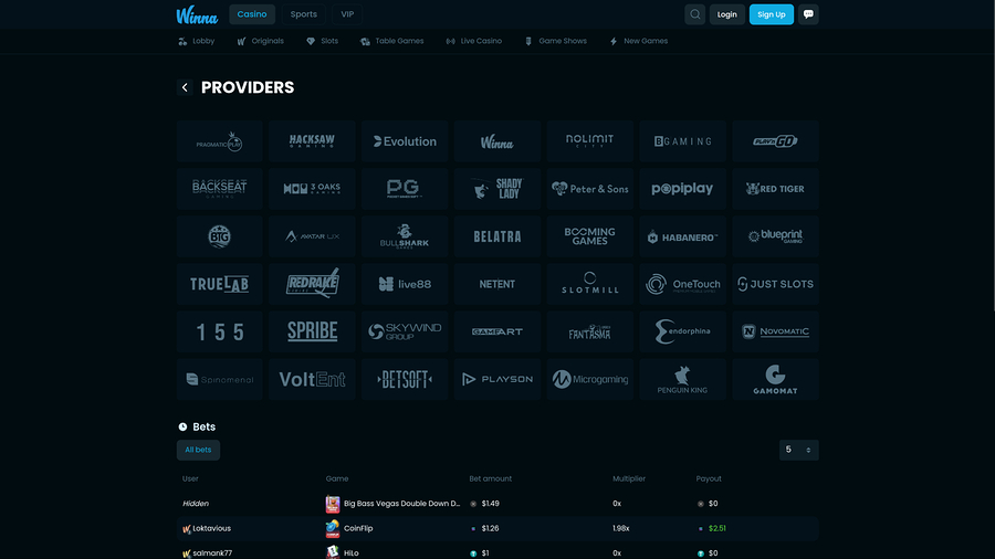 Winna Casino Game Developers