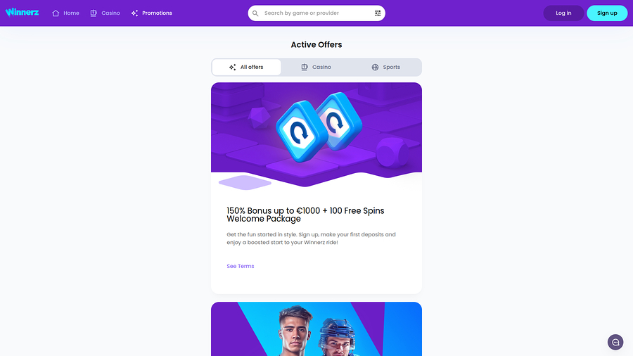 Winnerz Casino Desktop Promotions