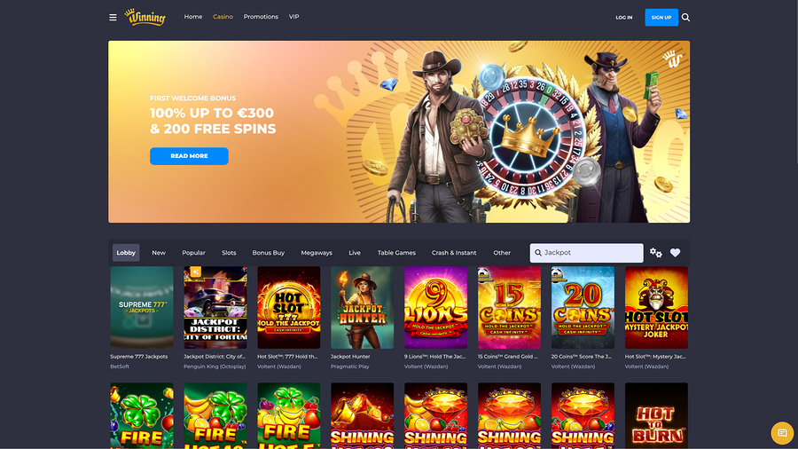 Winning Casino Desktop Jackpot