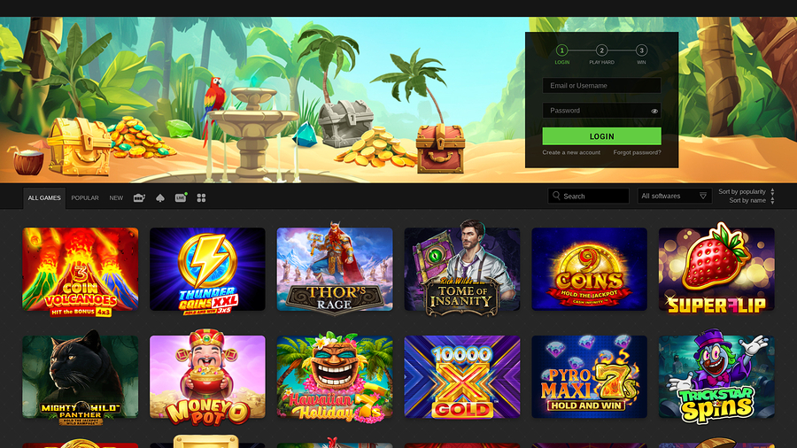 WinOui Casino Desktop Homepage
