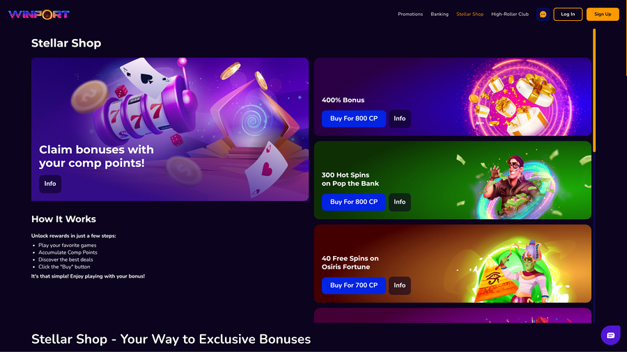 WinPort Casino Desktop Stellar Shop