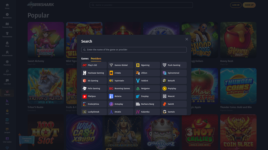 Winshark Casino Desktop Game Developers