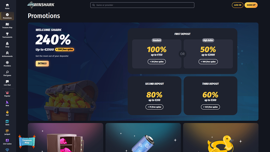 Winshark Casino Desktop Promotions