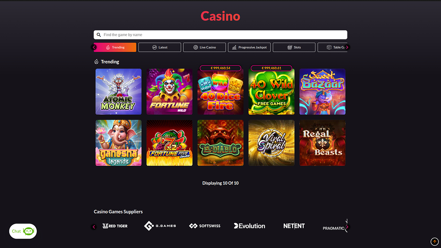 WinTrillions Casino Desktop Games