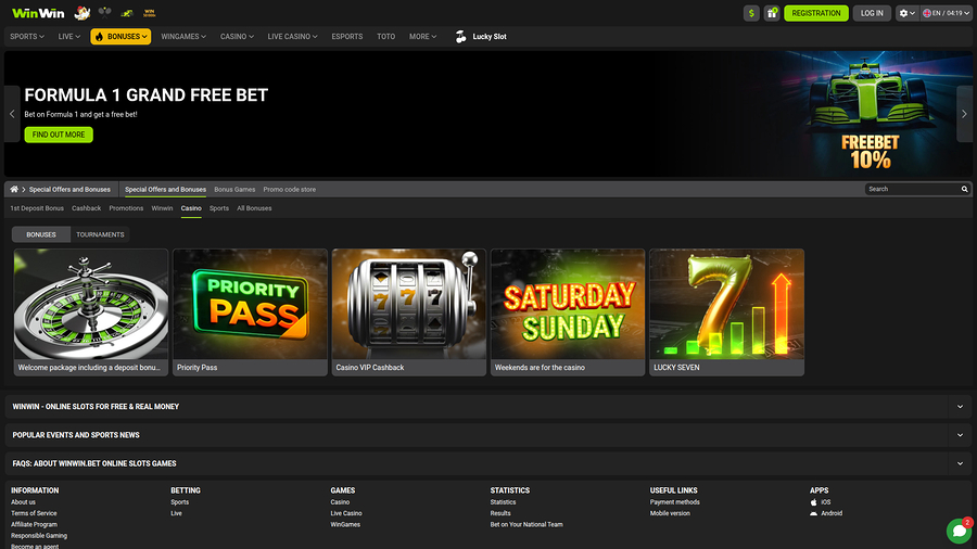 WinWin Casino Desktop Promotions