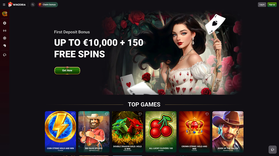 Winzoria Casino Homepage