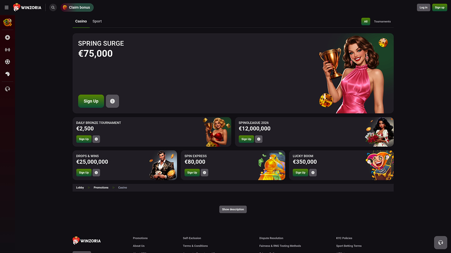 Winzoria Casino Promotions