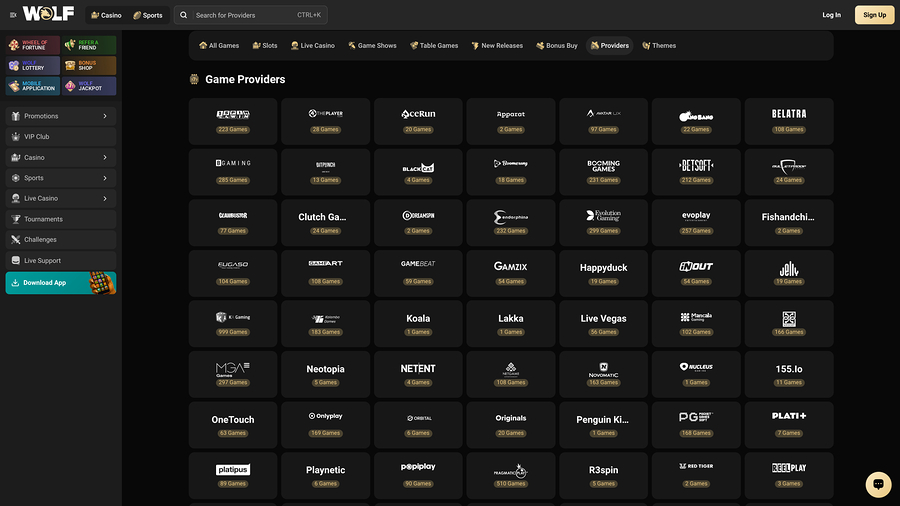 Wolf.io Casino Desktop Game Developers