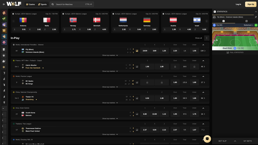 Wolf.io Casino Desktop Sports Betting