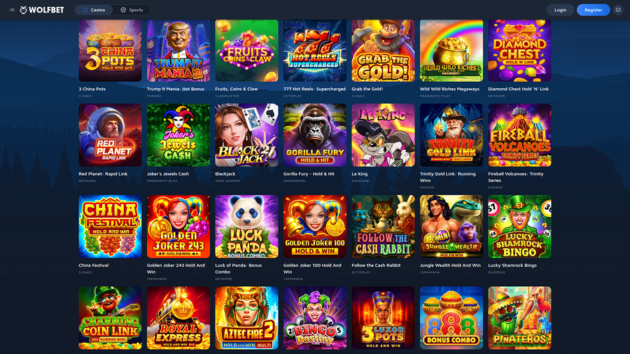 Wolf.Bet Casino Desktop Jackpot