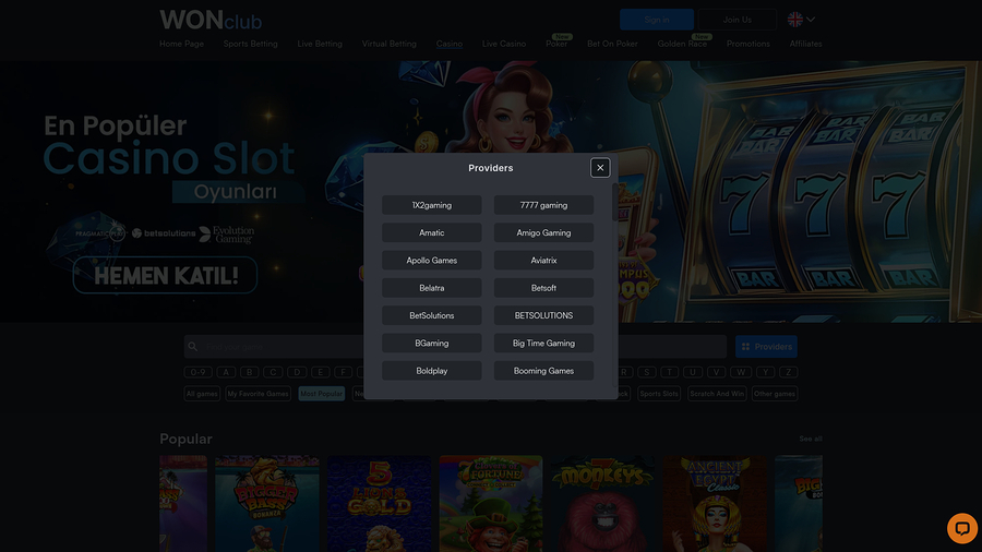 WONClub Casino Desktop Game Developers