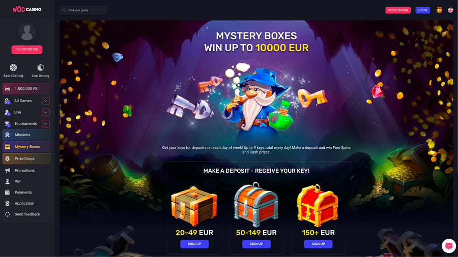 Woo Casino Desktop Mystery Boxes
