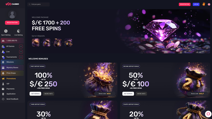 Woo Casino Desktop Promotions