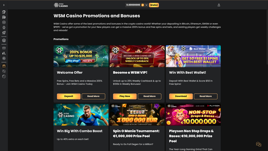 WSM Casino Desktop Promotions
