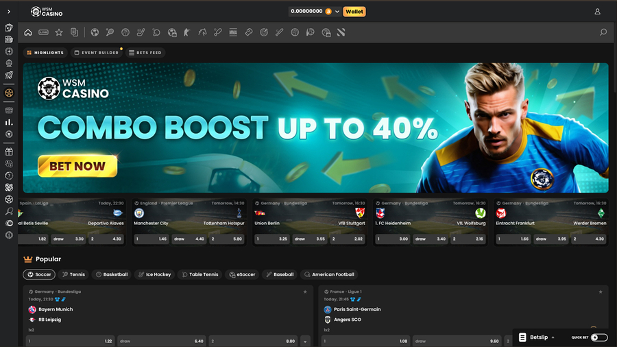 WSM Casino Desktop Sports