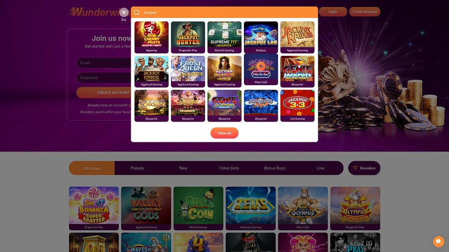 Wunderwins Desktop Jackpot