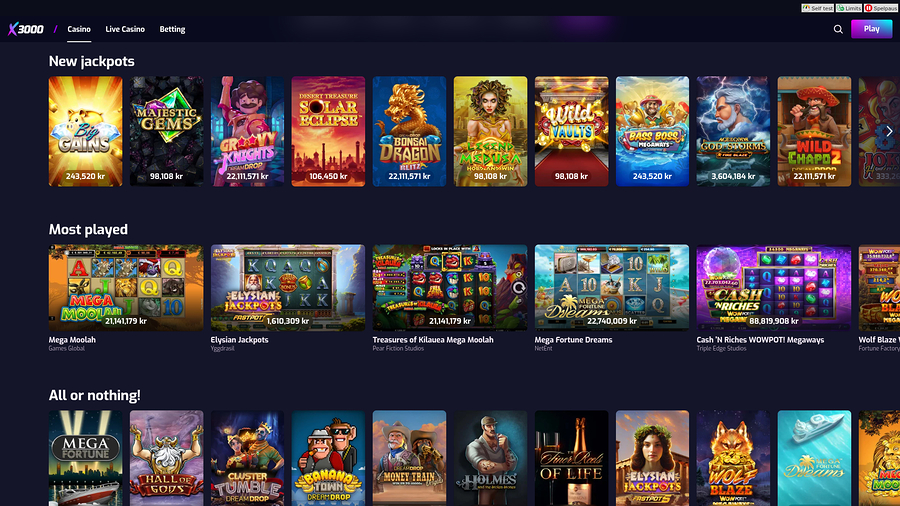 X3000 Desktopjackpott