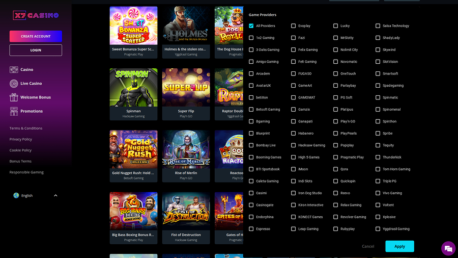 Desarrolladores de Juegos de Escritorio de Casino X7