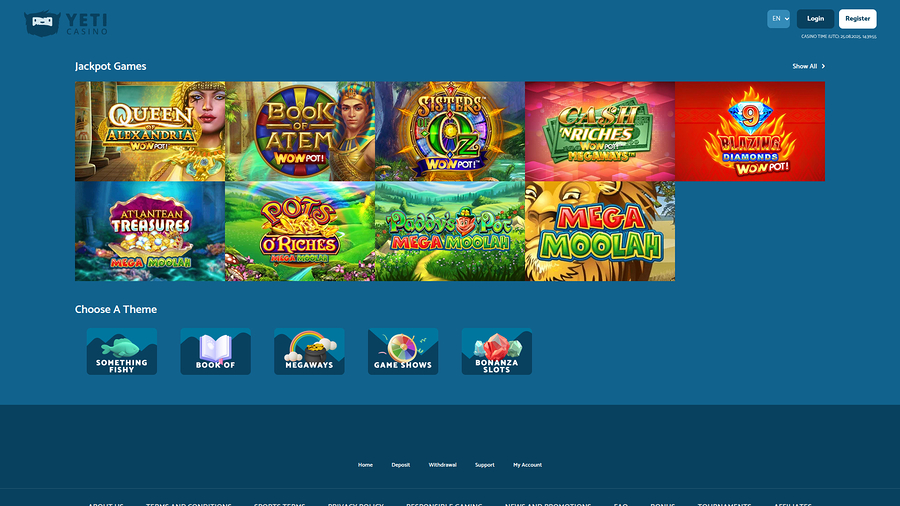 Yeti Casino skrivbordsjackpott