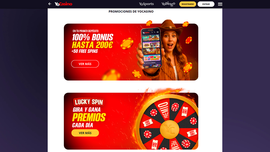Yo Casino Desktop Promotions