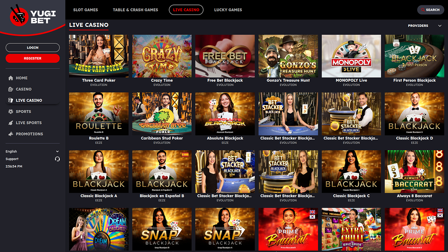 Yugibet Desktop Live Dealer