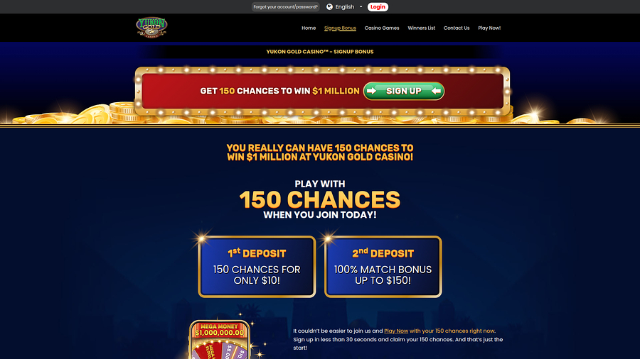 Promozioni mobile di Yukon Gold Casino