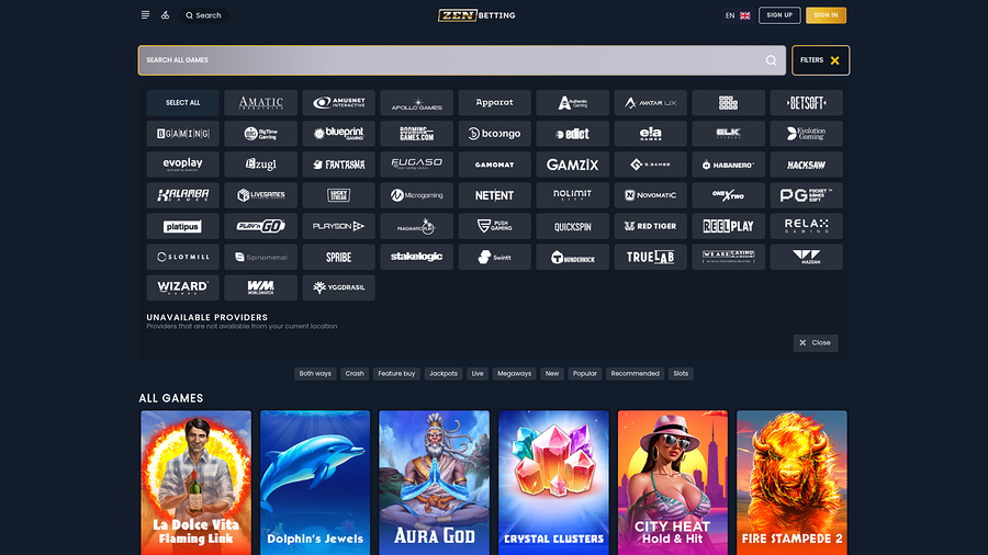 ZenBetting Casino Desktop Game Developers