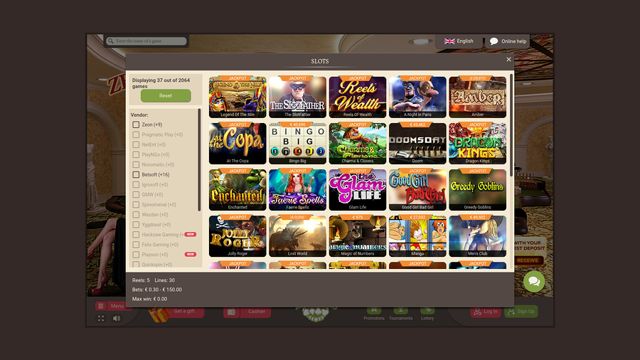 Zeno Casino Desktop Jackpot