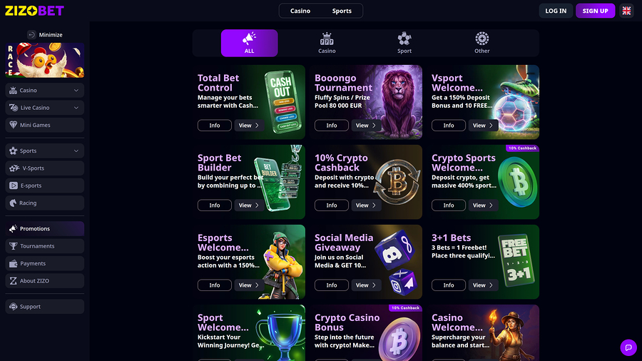 Zizobet Casino Promotions