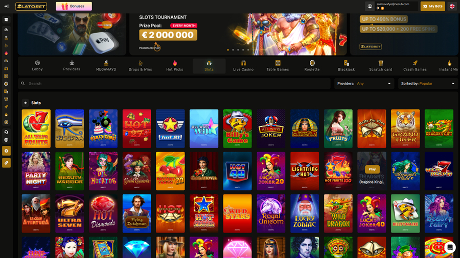 Zlatobet Casino Desktop Games