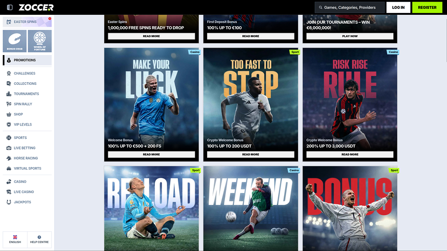 Zoccer Casino Promotions