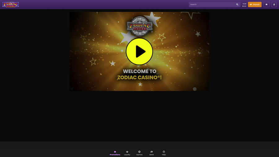 Zodiac Casino Desktop Promotions