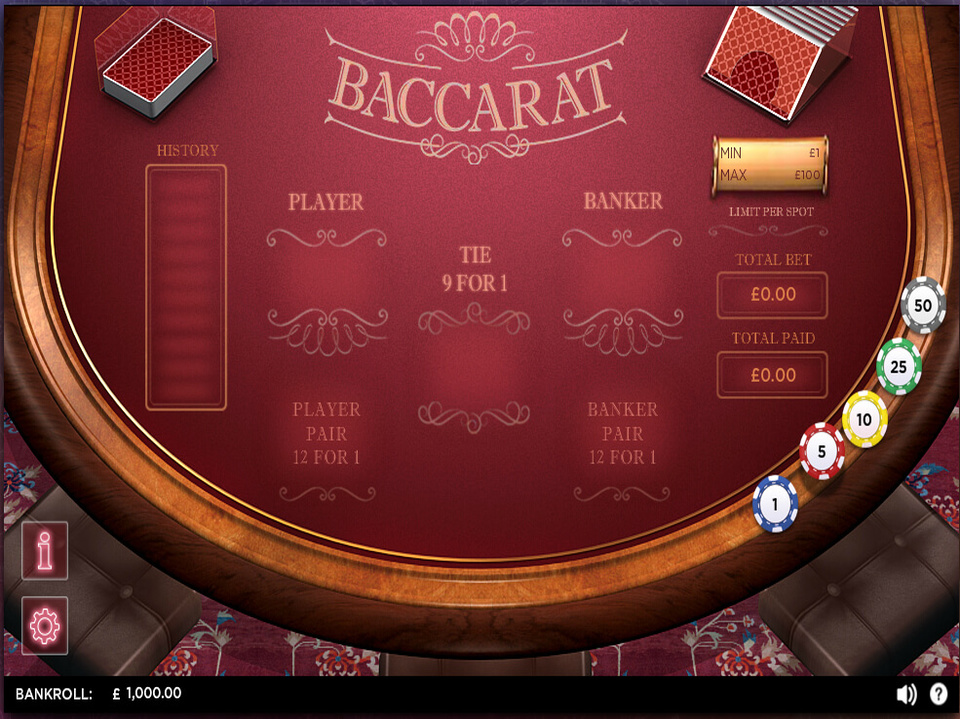 888 Software Baccarat screenshot