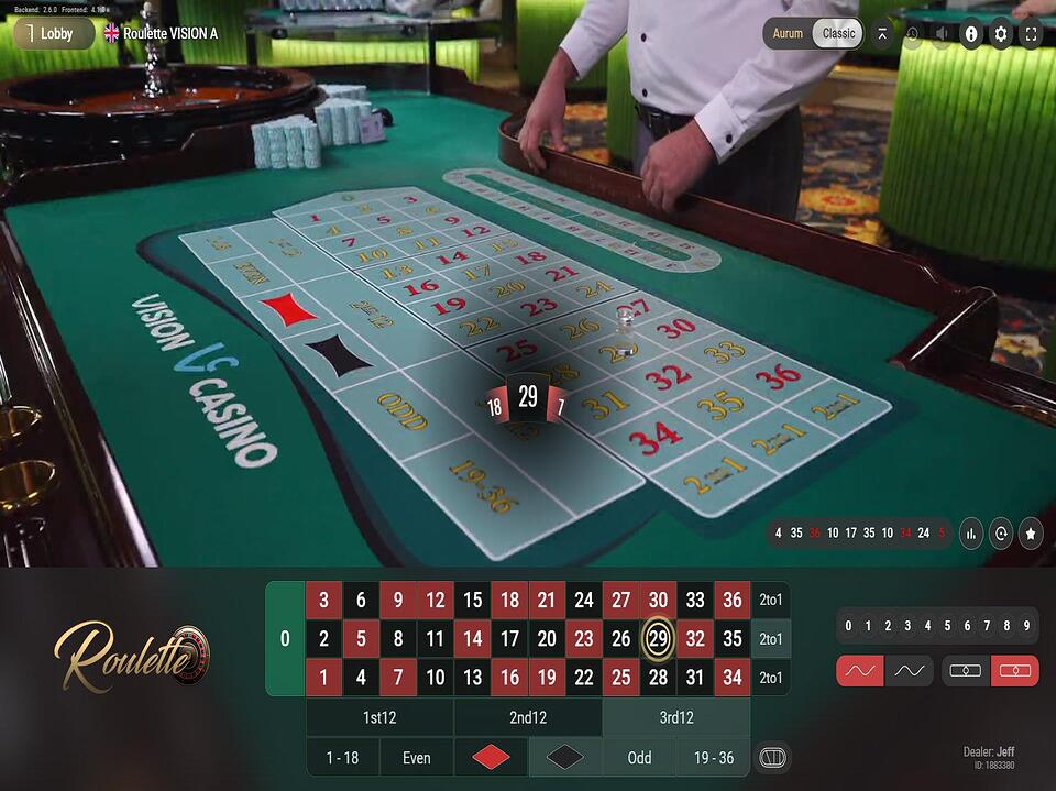 BetConstruct Roulette VISION A screenshot