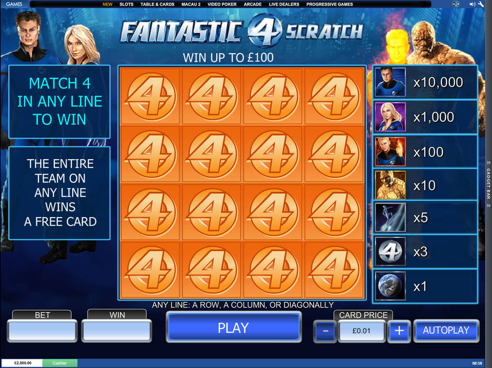Fantastic 4 Scratch screenshot