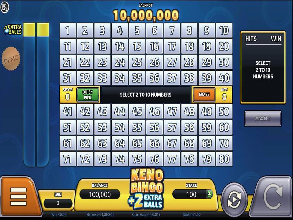Keno Bingo plus 2 Extra Balls screenshot