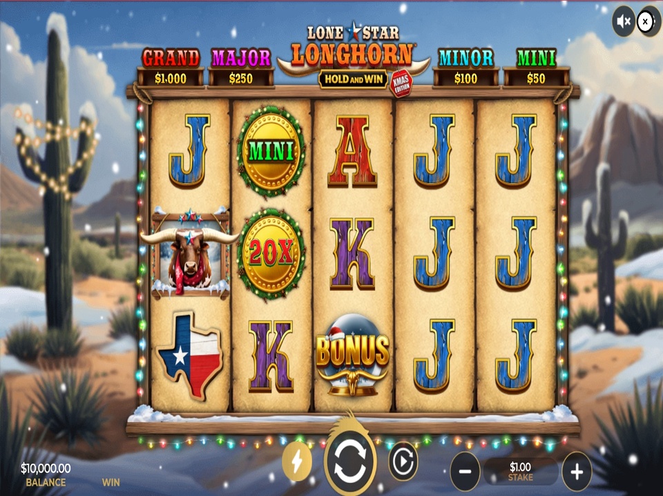 Lone Star Longhorn Xmas Edition Hold and Win screenshot
