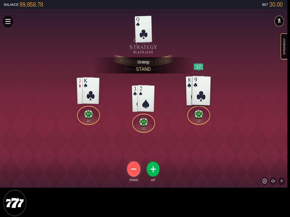 Perfect Strategy Blackjack screenshot