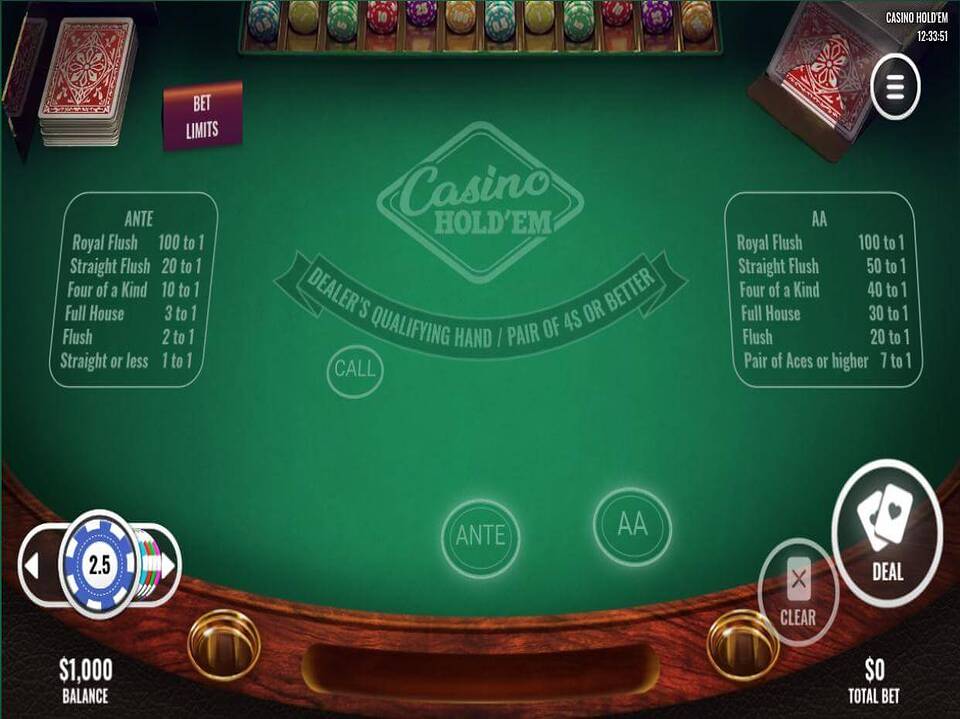 Platipus Casino Holdem screenshot
