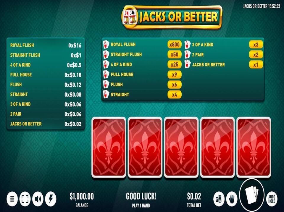 Platipus Gaming Jacks or Better screenshot