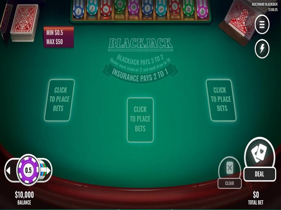 Platipus Gaming Multihand Blackjack screenshot