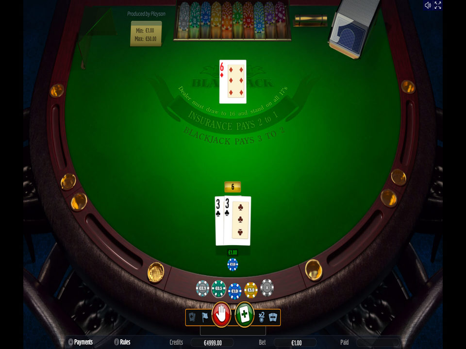 Playson Blackjack screenshot