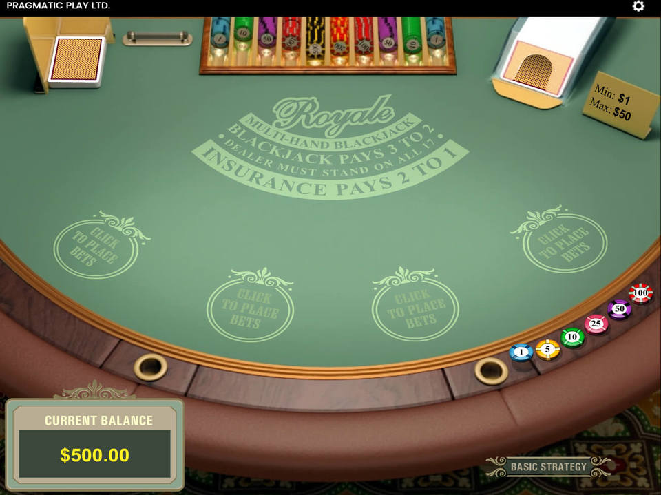 Pragmatic Play Multihand Blackjack screenshot