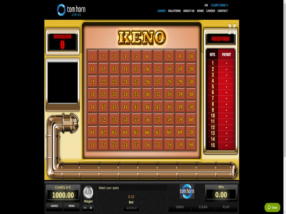 Tom Horn Gaming Keno screenshot