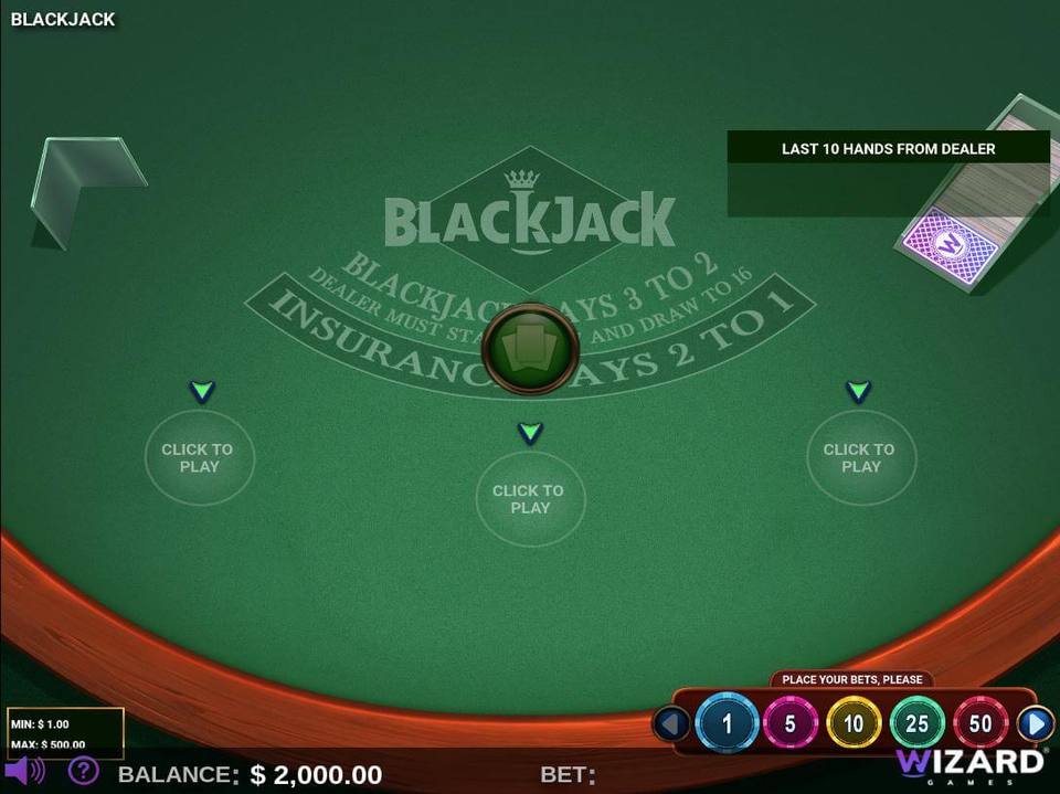 Wizard Games Blackjack screenshot