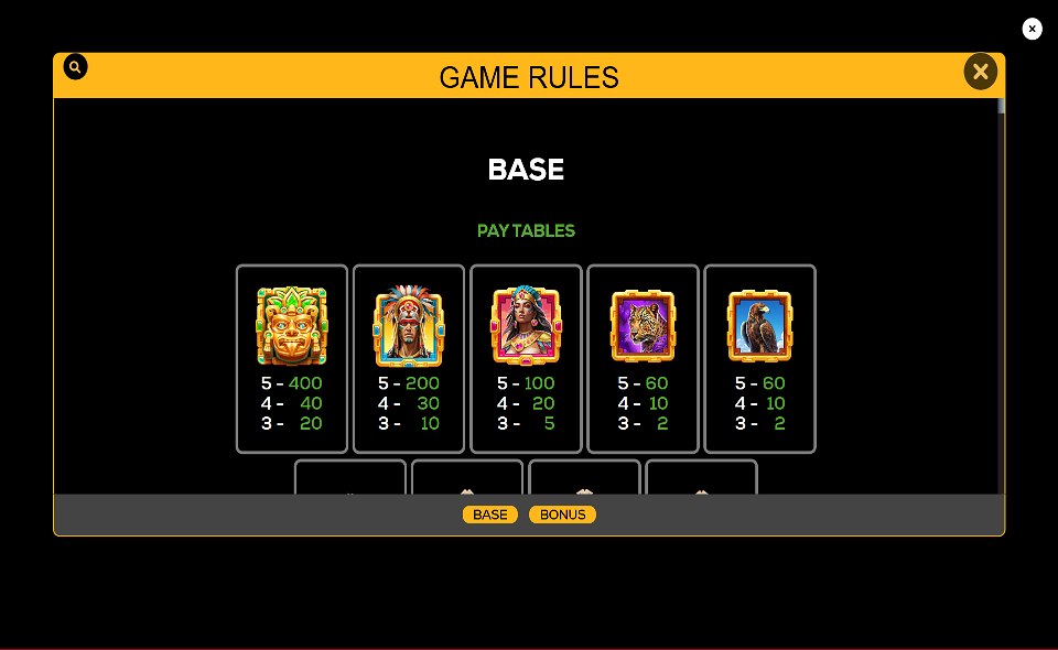 101 crystal skulls paytable 1