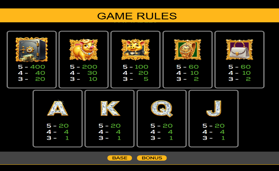 101 diamonds paytable 1