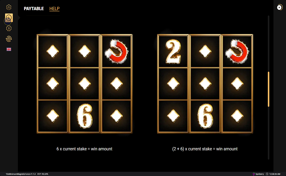10x minimum magnetic force paytable 2